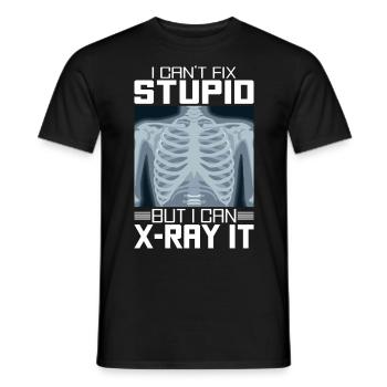 JE NE PEUX PAS RÉPARER STUPIDE MAIS JE PEUX LE RADIOGRAPHIER - T-shirt homme - noir - Devant - AI Model Male 178 light (178cm)