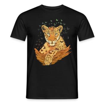 Animaux Amoureux des animaux Cadeau Animal Léopard - T-shirt homme - noir - Devant - AI Model Male 178 light (178cm)
