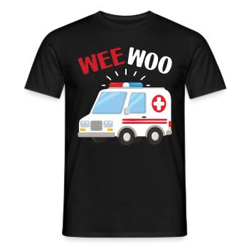 Wee Woo Sanitäter Rettungsdienst Geschenk - Männer T-Shirt - Schwarz - Vorne - AI Model Male 178 light (178cm)