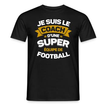 COACH D'UNE SUPER ÉQUIPE DE FOOTBALL - T-shirt homme - noir - Devant - AI Model Male 178 light (178cm)