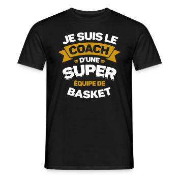 COACH D'UNE SUPER ÉQUIPE DE BASKET - T-shirt homme - noir - Devant - AI Model Male 178 light (178cm)