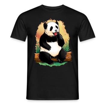 Cute Animals Panda Bear Animal Motif Gift Panda - Men's T-Shirt - black - Front - AI Model Male 178 light (178cm)