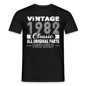 40. Geburtstag Vintage 1982 Classic 1982 - Männer T-Shirt - Schwarz - Vorne - AI Model Male 178 light (178cm)