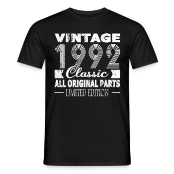 30. Geburtstag Vintage 1992 Classic 1992 - Männer T-Shirt - Schwarz - Vorne - AI Model Male 178 light (178cm)
