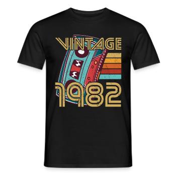 40ème anniversaire millésime 1982 Millésime 1982 - T-shirt homme - noir - Devant - AI Model Male 178 light (178cm)