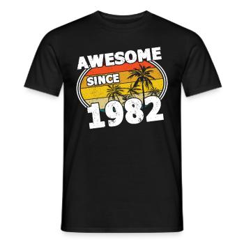 40ème anniversaire né 1982 Génial depuis 1982 - T-shirt homme - noir - Devant - AI Model Male 178 light (178cm)