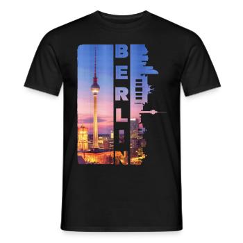Berlin Germany City Skyline Home Love - Men's T-Shirt - black - Front - AI Model Male 178 light (178cm)