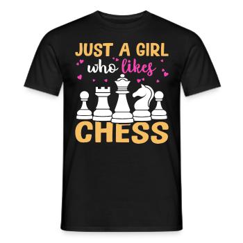 Juste une fille qui aime les échecs - T-shirt homme - noir - Devant - AI Model Male 178 light (178cm)