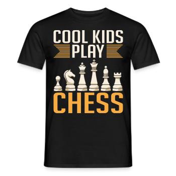Les enfants cool jouent aux échecs - T-shirt homme - noir - Devant - AI Model Male 178 light (178cm)