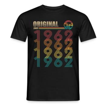 60e anniversaire né en 1962 Original depuis 1962 - T-shirt homme - noir - Devant - AI Model Male 178 light (178cm)