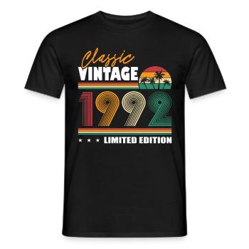 30th birthday vintage 1992 Classic Vintage 1992 - Men's T-Shirt - black - Front - AI Model Male 178 light (178cm)