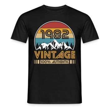 40ème anniversaire millésime 1982 Millésime 1982 - T-shirt homme - noir - Devant - AI Model Male 178 light (178cm)