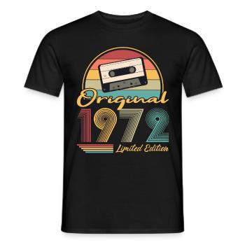 50e anniversaire né en 1972 Original 1972 - T-shirt homme - noir - Devant - AI Model Male 178 light (178cm)