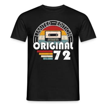 50e anniversaire né en 1972 Original 1972 - T-shirt homme - noir - Devant - AI Model Male 178 light (178cm)