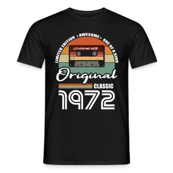 50th birthday vintage 1972 Original Classic 1972 - Men's T-Shirt - black - Front - AI Model Male 178 light (178cm)