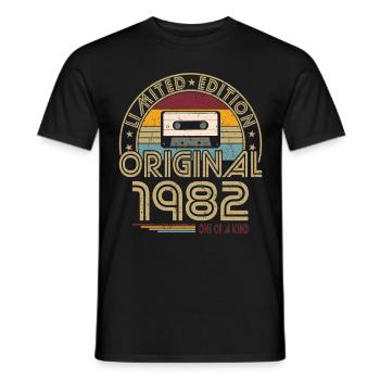 40. Geburtstag Jahrgang 1982 Original 1982 - Männer T-Shirt - Schwarz - Vorne - AI Model Male 178 light (178cm)