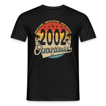 20th birthday vintage 2002 Original 2002 - Men's T-Shirt - black - Front - AI Model Male 178 light (178cm)