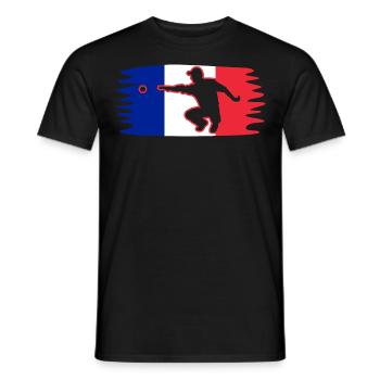 Frankreich Fahne Boule Spieler Pétanque - Männer T-Shirt - Schwarz - Vorne - AI Model Male 178 light (178cm)