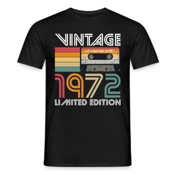 51st Anniversary Vintage 1972 Limited Edition - Men's T-Shirt - black - Front - AI Model Male 178 light (178cm)