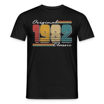 40th birthday vintage 1982 Original Classic 1982 - Men's T-Shirt - black - Front - AI Model Male 178 light (178cm)