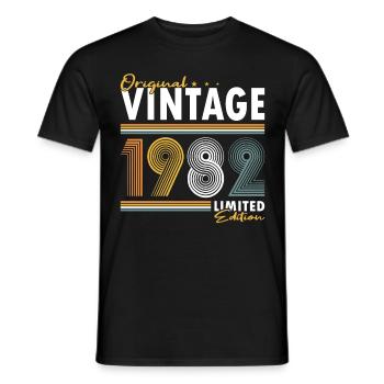 40. Geburtstag Jahrgang 1982 Original Vintage 1982 - Männer T-Shirt - Schwarz - Vorne - AI Model Male 178 light (178cm)