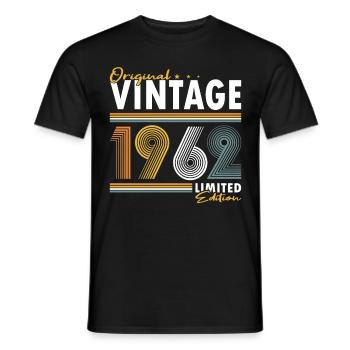 60ème anniversaire millésime 1962 Original Vintage 1962 - T-shirt homme - noir - Devant - AI Model Male 178 light (178cm)