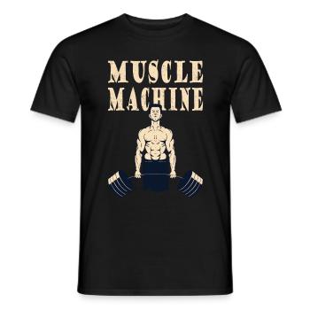 Strongman Muscle Machine Fitness Bodybuilding - Men's T-Shirt - black - Front - AI Model Male 178 light (178cm)