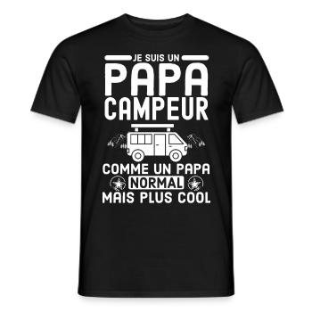 papa campeur 1 - T-shirt homme - noir - Devant - AI Model Male 178 light (178cm)