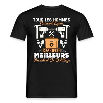 Les meilleurs hommes possèdent un outillage 2 - T-shirt homme - noir - Devant - AI Model Male 178 light (178cm)