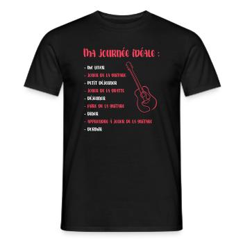 Jouer de la guitare - journée idéale - T-shirt homme - noir - Devant - AI Model Male 178 light (178cm)