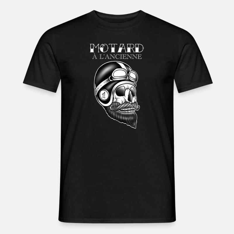 Altmodischer Biker - Männer T-Shirt - Schwarz