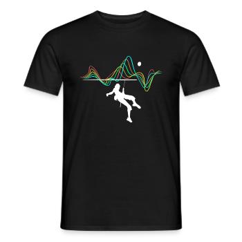 Cadeau escalade sportif line art multicolore - T-shirt homme - noir - Devant - AI Model Male 178 light (178cm)