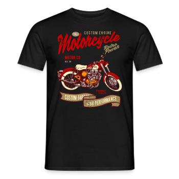 RÉTRO POWER MOTO CAFERACER BIKER RIDER MOTIF - T-shirt homme - noir - Devant - AI Model Male 178 light (178cm)