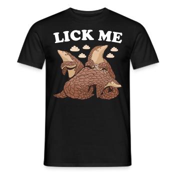 Lèche-moi Pangolin - T-shirt homme - noir - Devant - AI Model Male 178 light (178cm)