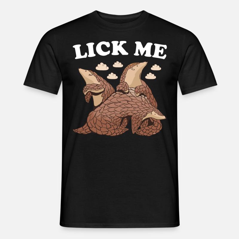Lick Me Pangolin - Männer T-Shirt - Schwarz