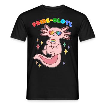 Axolotl Pride LGBTQ Pride Gift - Men's T-Shirt - black - Front - AI Model Male 178 light (178cm)