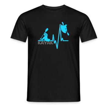 Kajak-Herzschlag - Männer T-Shirt - Schwarz - Vorne - AI Model Male 178 light (178cm)