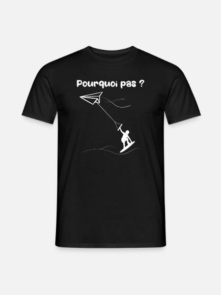 Pourquoi pas ? Origami wakeboard - T-shirt homme - noir