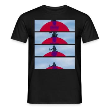 Madrid Spain City Skyline Home Love - Men's T-Shirt - black - Front - AI Model Male 178 light (178cm)