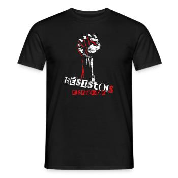 Résistons ensemble ! - T-shirt homme - noir - Devant - AI Model Male 178 light (178cm)