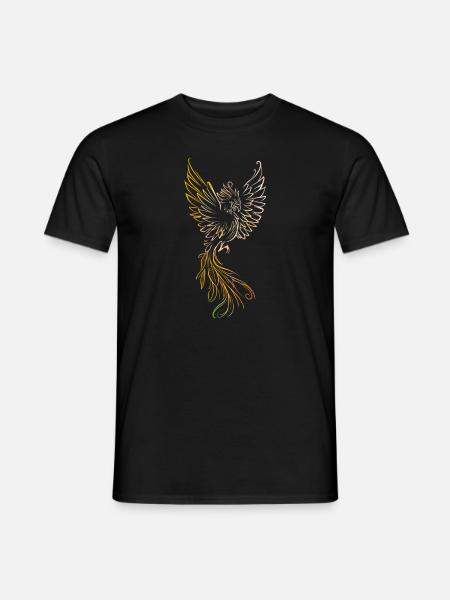 Phénix coloré - T-shirt homme - noir