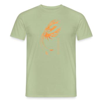 Phoenix, orange firebird logo art - Men's T-Shirt - sage - Front - AI Model Male 178 light (178cm)
