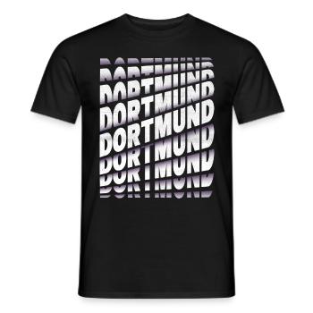Dortmund Germany City Font Skyline Home - Men's T-Shirt - black - Front - AI Model Male 178 light (178cm)