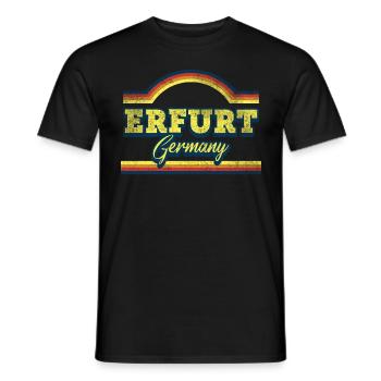 Erfurt Germany City Font Vintage Retro - Men's T-Shirt - black - Front - AI Model Male 178 light (178cm)
