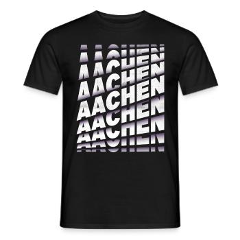 Aachen Germany City Font Skyline Home - Men's T-Shirt - black - Front - AI Model Male 178 light (178cm)