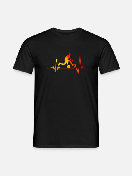 Basketball électrocardiogramme orange / jaune - T-shirt homme - noir