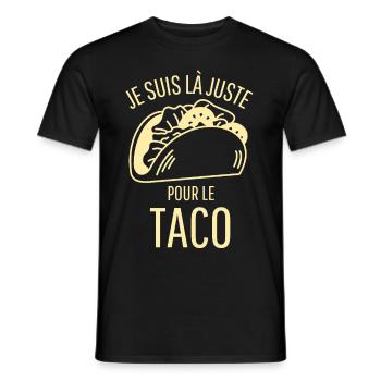 je suis là juste pour le taco 2 - T-shirt homme - noir - Devant - AI Model Male 178 light (178cm)