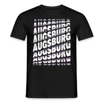 Augsburg Deutschland Stadt Schrift Skyline Heimat - Männer T-Shirt - Schwarz - Vorne - AI Model Male 178 light (178cm)