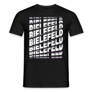 Bielefeld Germany City Font Skyline Home - Men's T-Shirt - black - Front - AI Model Male 178 light (178cm)