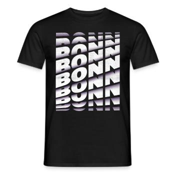 Bonn Deutschland Stadt Schrift Skyline Heimat - Männer T-Shirt - Schwarz - Vorne - AI Model Male 178 light (178cm)